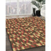 Machine Washable Transitional Caramel Brown Rug in a Family Room, wshpat2567brn