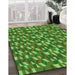 Machine Washable Transitional Green Rug in a Family Room, wshpat2567grn