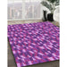 Patterned Purple Rug in Family Room, pat2567pur