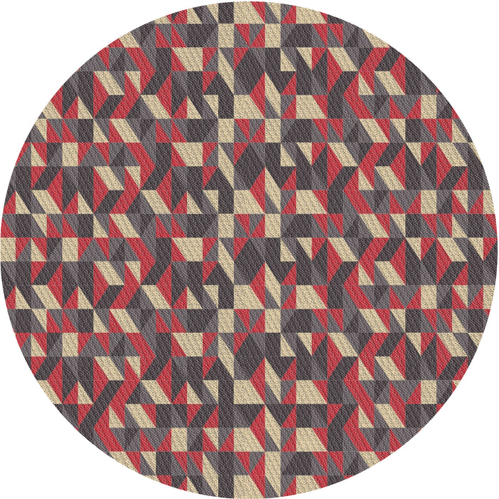 Square Machine Washable Transitional Brown Red Rug, wshpat2567