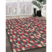 Machine Washable Transitional Brown Red Rug in a Family Room, wshpat2567