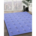 Machine Washable Transitional Light Slate Blue Rug in a Family Room, wshpat2568blu