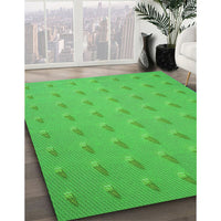 Patterned Lime Green Rug, pat2568grn