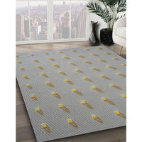 Patterned Pale Silver Gray Novelty Rug, pat2568