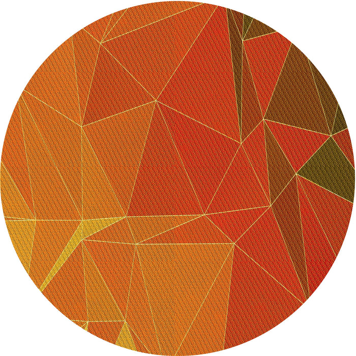 Square Machine Washable Transitional Neon Orange Rug in a Living Room, wshpat2569yw