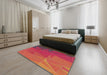 Machine Washable Transitional Red Rug in a Bedroom, wshpat2569