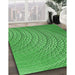 Machine Washable Transitional Green Rug in a Family Room, wshpat257grn