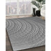 Patterned Cloud Gray Rug in Family Room, pat257gry