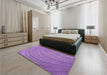 Patterned Violet Purple Rug in a Bedroom, pat257pur