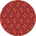 Square Machine Washable Transitional Orange Red Orange Rug in a Living Room, wshpat2570org