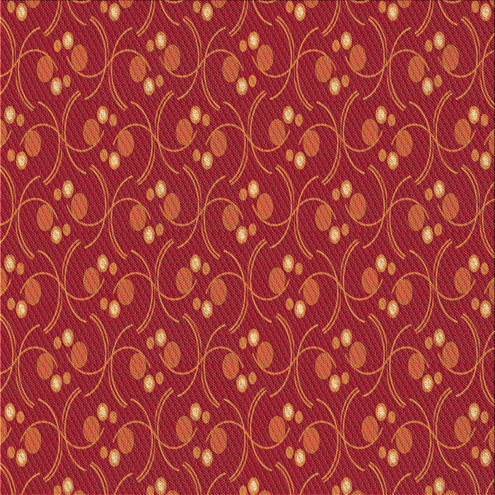 Round Patterned Orange Red Orange Rug, pat2570org