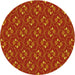 Square Machine Washable Transitional Orange Red Orange Rug in a Living Room, wshpat2570yw