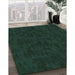 Machine Washable Transitional Medium Forest Green Rug in a Family Room, wshpat2571grn