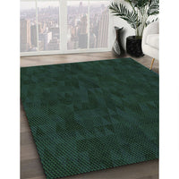 Patterned Medium Forest Green Rug, pat2571grn