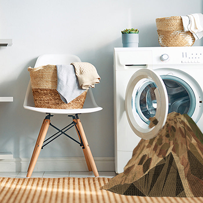 Machine Washable Transitional Saddle Brown Rug in a Washing Machine, wshpat2572brn