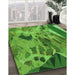 Machine Washable Transitional Green Rug in a Family Room, wshpat2572grn