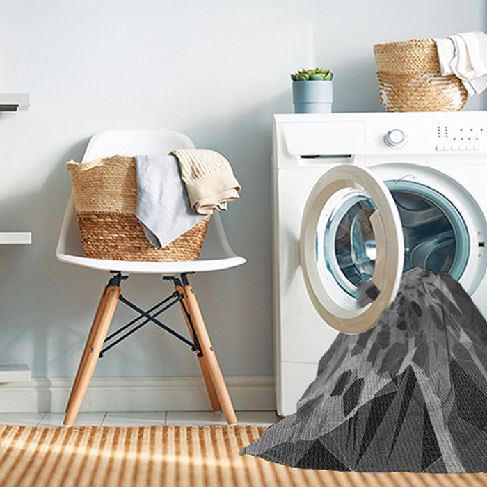 Machine Washable Transitional Dark Gray Rug in a Washing Machine, wshpat2572gry