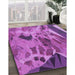 Machine Washable Transitional Medium Violet Red Pink Rug in a Family Room, wshpat2572pur