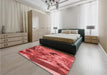 Patterned Red Rug in a Bedroom, pat2572rd