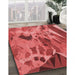 Machine Washable Transitional Red Rug in a Family Room, wshpat2572rd