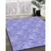 Machine Washable Transitional Light Slate Blue Rug in a Family Room, wshpat2573blu