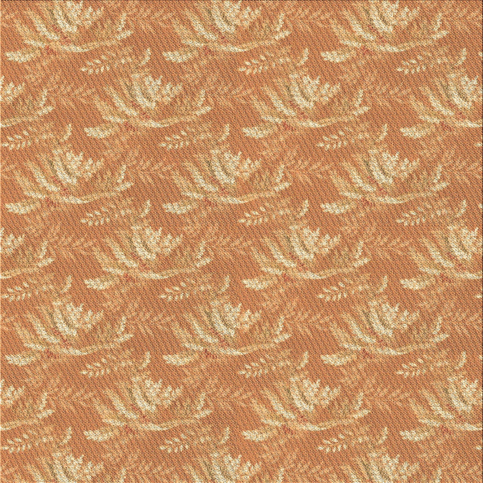 Round Patterned Orange Rug, pat2573brn