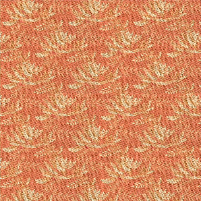 Round Machine Washable Transitional Orange Rug, wshpat2573org