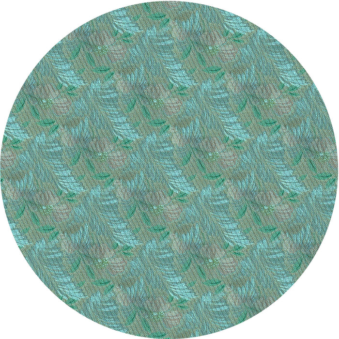 Square Patterned Dull-Sea Green Rug, pat2574lblu