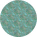 Square Patterned Dull-Sea Green Rug, pat2574lblu