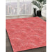 Patterned Red Rug in Family Room, pat2574rd