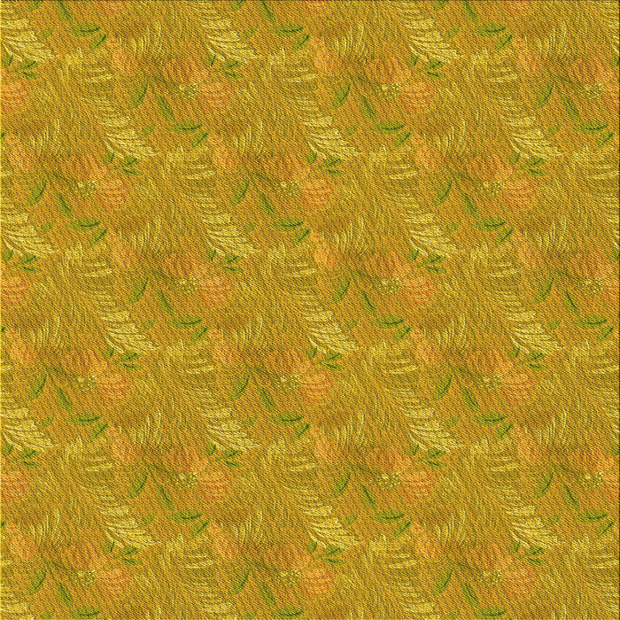 Round Patterned Deep Yellow Rug, pat2574yw