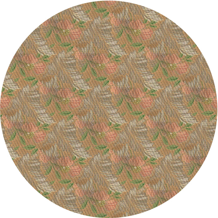 Sideview of Patterned Saddle Brown Novelty Rug, pat2574