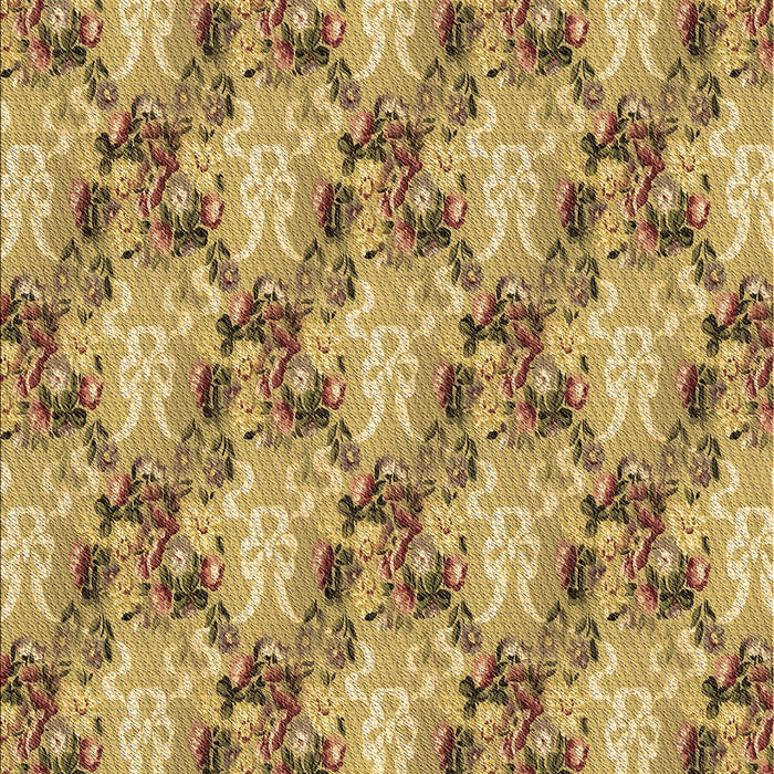 Patterned Golden Brown Yellow Rug, pat2575brn