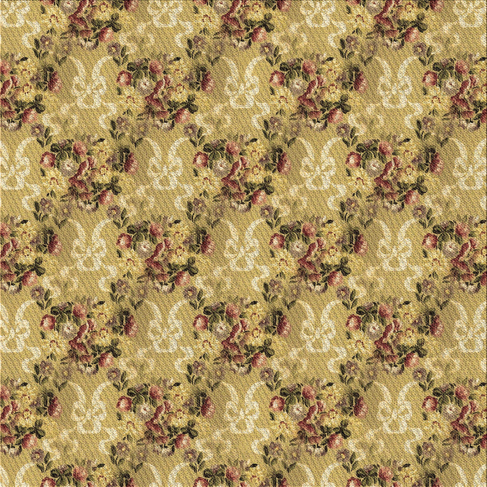 Round Patterned Golden Brown Yellow Rug, pat2575brn