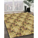 Machine Washable Transitional Golden Brown Yellow Rug in a Family Room, wshpat2575brn