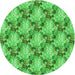 Square Patterned Neon Green Rug, pat2575grn