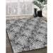 Patterned Cloud Gray Rug in Family Room, pat2575gry