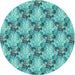 Square Machine Washable Transitional Turquoise Green Rug in a Living Room, wshpat2575lblu