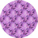 Square Patterned Violet Purple Rug, pat2575pur