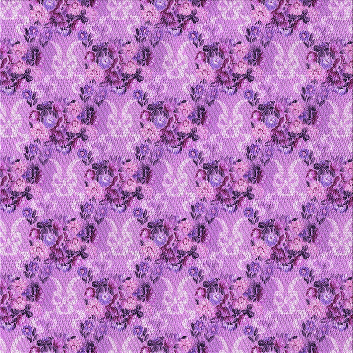 Round Patterned Violet Purple Rug, pat2575pur