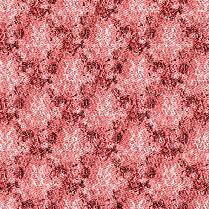 Round Patterned Light Coral Pink Rug, pat2575rd