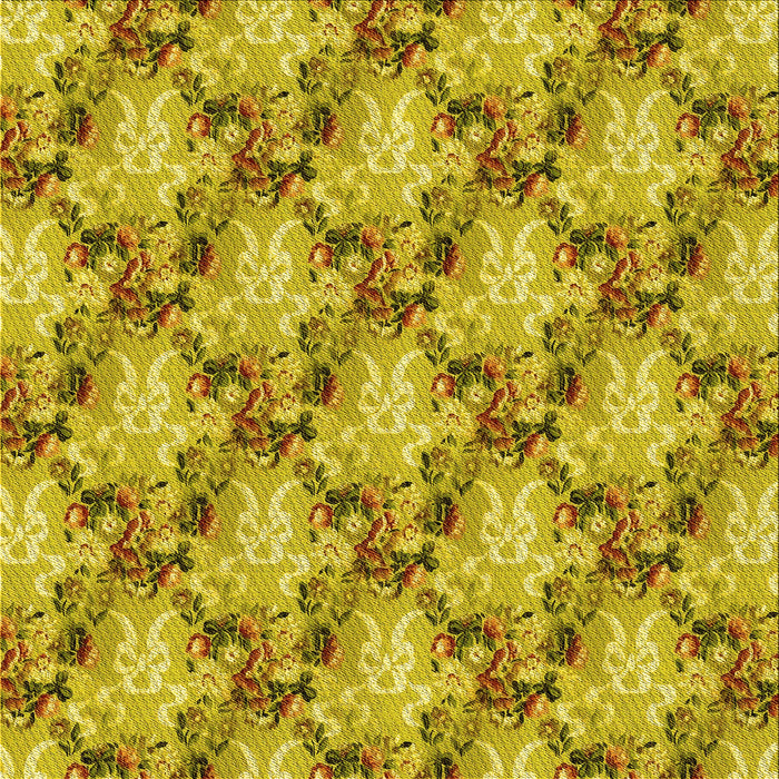 Round Patterned Yellow Rug, pat2575yw