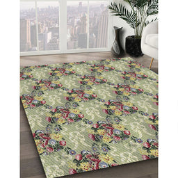 Patterned Brown Novelty Rug in Family Room, pat2575