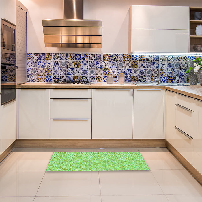 Patterned Green Rug in a Kitchen, pat2576grn