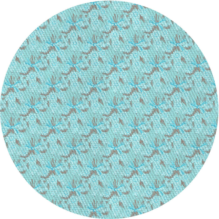 Square Patterned Blue Rug, pat2576lblu