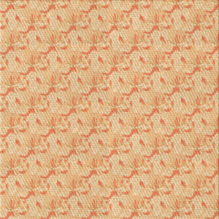 Round Patterned Orange Rug, pat2576org