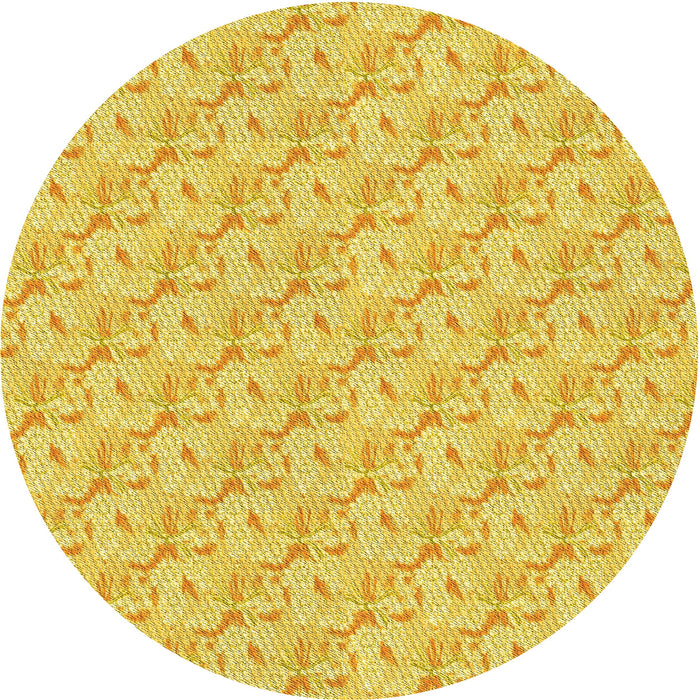 Square Machine Washable Transitional Bold Yellow Rug in a Living Room, wshpat2576yw