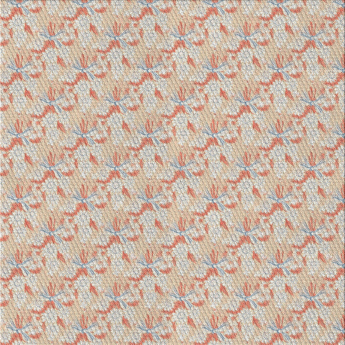 Square Patterned Orange Salmon Pink Novelty Rug, pat2576