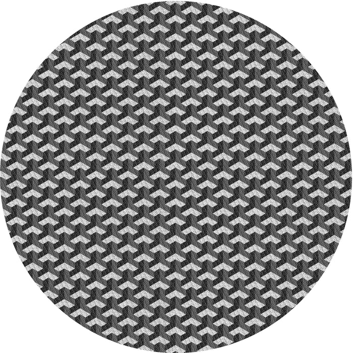 Square Patterned Dark Gray Black Rug, pat2577gry