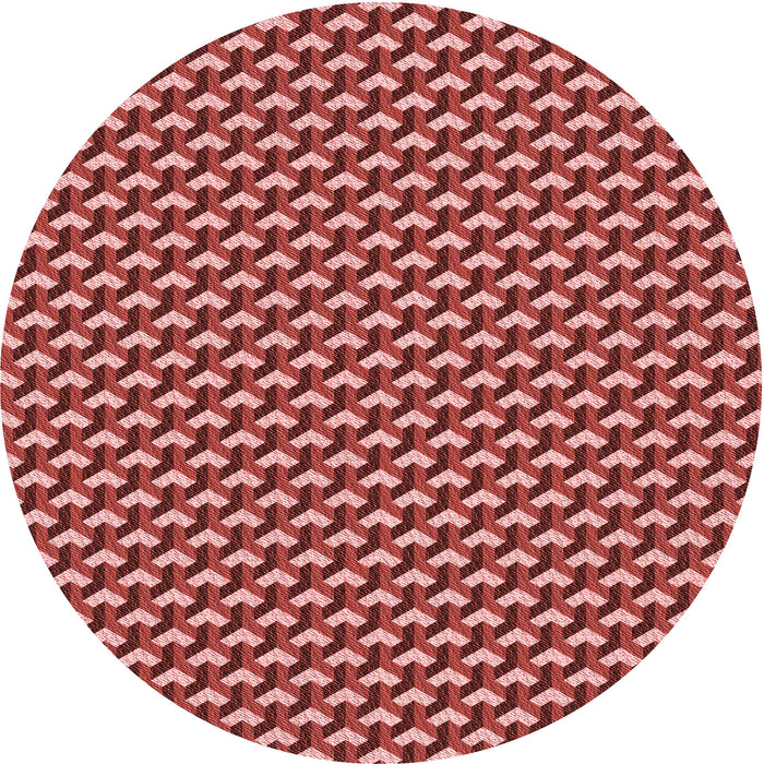 Square Patterned Tomato Red Rug, pat2577rd